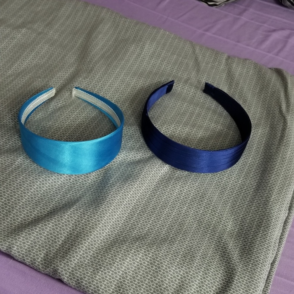 2/$10 - Blue satin headbands